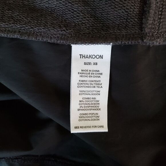 Thakoon Poplin Combo Lace Back Crew Neck Cotton Sweatshirt Black Size XS - Picture 8 of 9